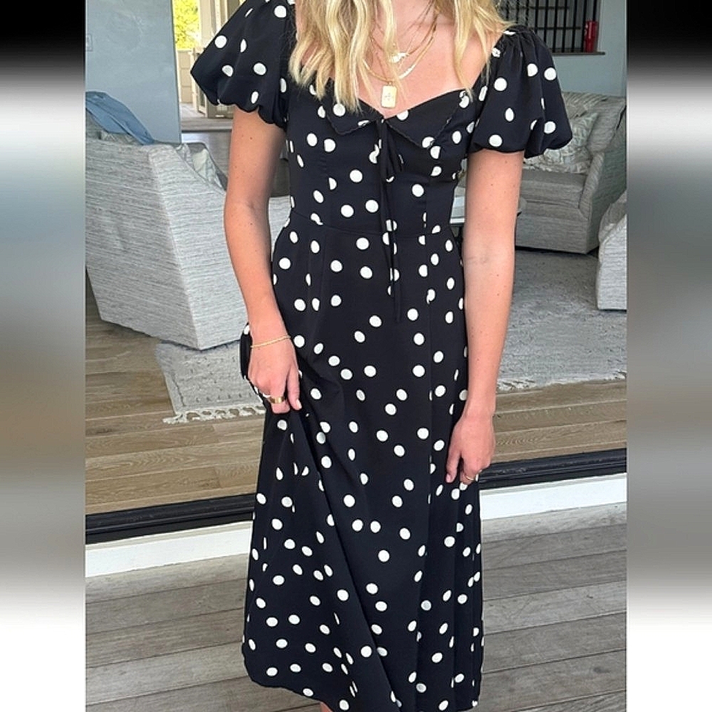 NWT MABLE Retro Polka Dot Maxi dress Small